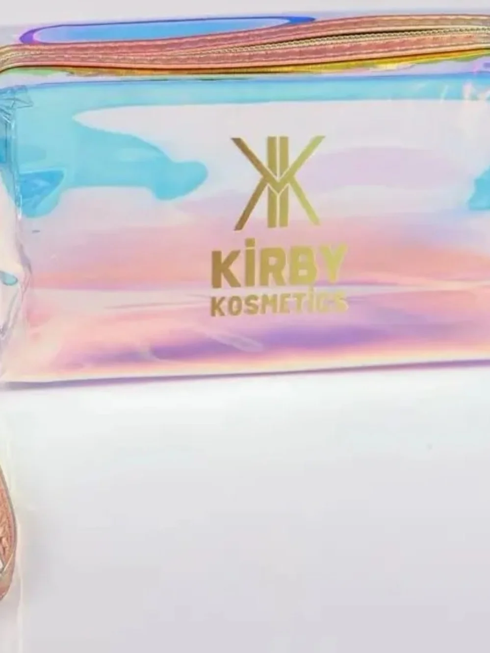 Kirby Kosmetics Clear Iridescent Plastic Zipper Makeup Bag Pouch &  Lip Oil